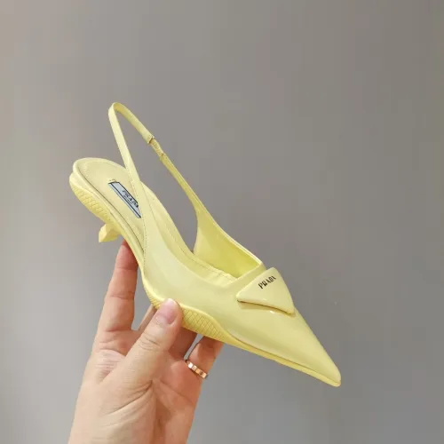 Prada Womens Shoes Brushed Leather Slingback Pumps