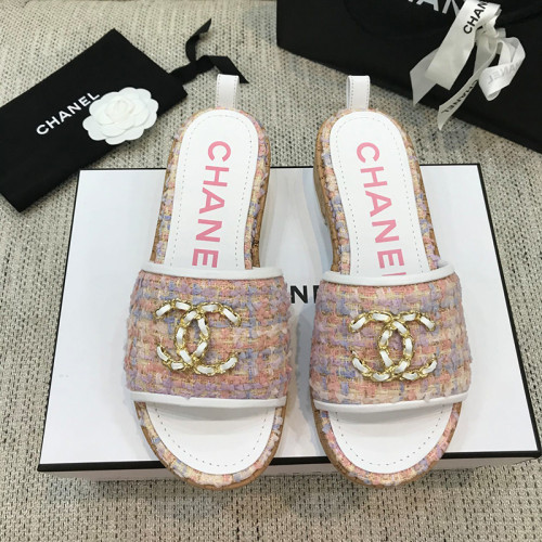 Chanel Womens Shoes Mules Tweed