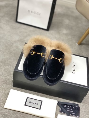 Gucci Womens Shoes Casual Loafers Design Luxury Brand Leather Princetown with Original Box