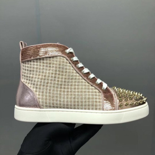 Christian Louboutin Mens Shoes Luxury Brand Red Bottom Design Louis Junior Spikes Flat with Original Box CL sneakers