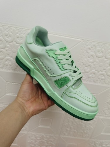 Louis Vuitton Womens Shoes Fashion Sneakers Design Luxury Brand LV TRAINER SNEAKER Mix of materials with Original Box 1A9JI9