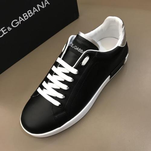 Dolce&Gabbana Men Shoes Sneakers Luxury Calfskin Nappa Portofino Sneakers CS1587AH5278B979