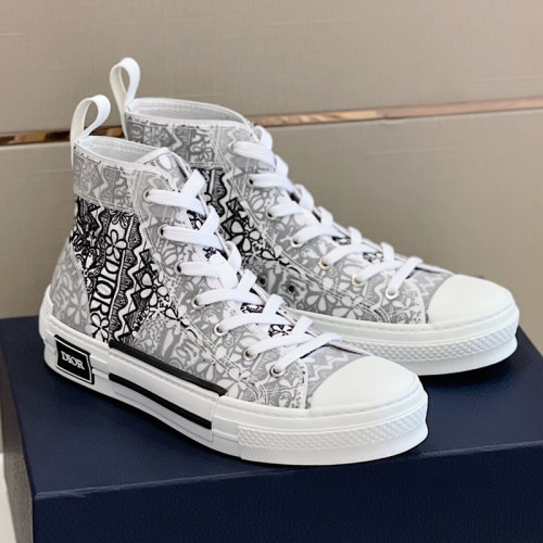 Dior Mens Shoes Sneakers Casual Luxury Brand B23 HIGH-TOP SNEAKER Dior Oblique Canvas with Original Box 3SH118ZMK_H761