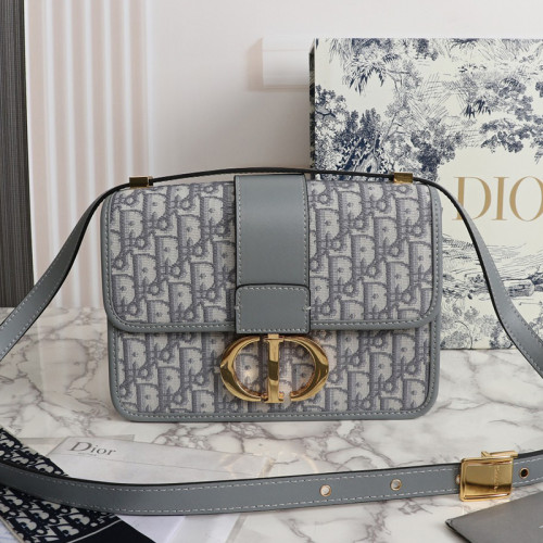 Dior Womens Bags Crossbody Bags Luxury Brand 30 MONTAIGNE BAG Gray Dior Oblique Jacquard M9203UTZQ_M932 with Original Box