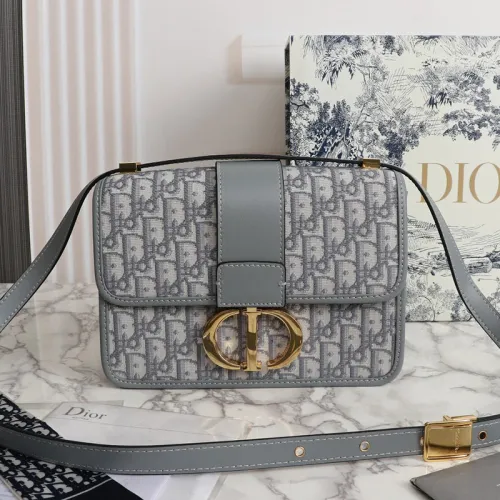 Dior Womens Bags Crossbody Bags Luxury Brand 30 MONTAIGNE BAG Gray Dior Oblique Jacquard M9203UTZQ_M932 with Original Box