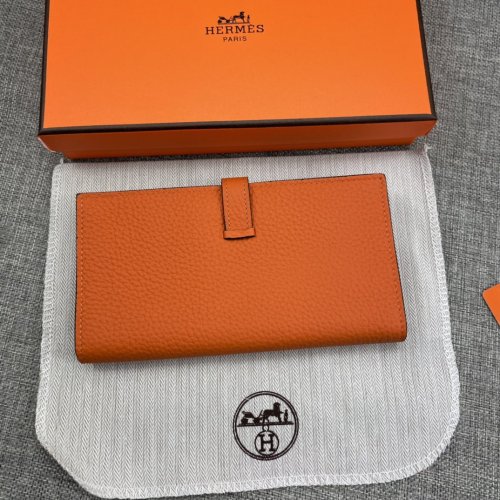 Hermes Womens Mens Wallets Purse Long Clutch Leather Design Coin Bag with Original Box