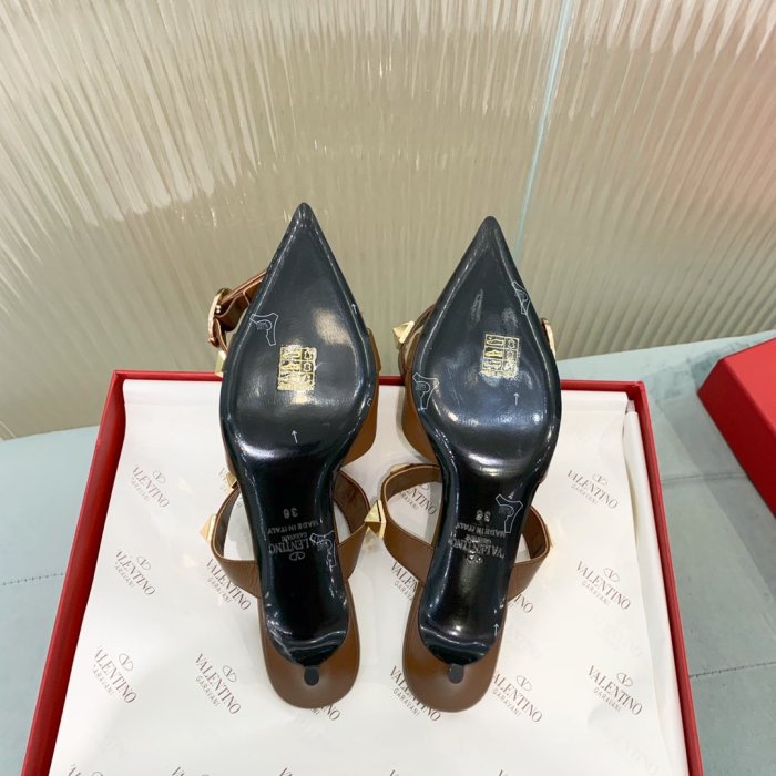 Valentino Women Shoes Mule Flip Flop Sandals ROMAN STUD CALFSKIN PUMP 40 MM with Original Box