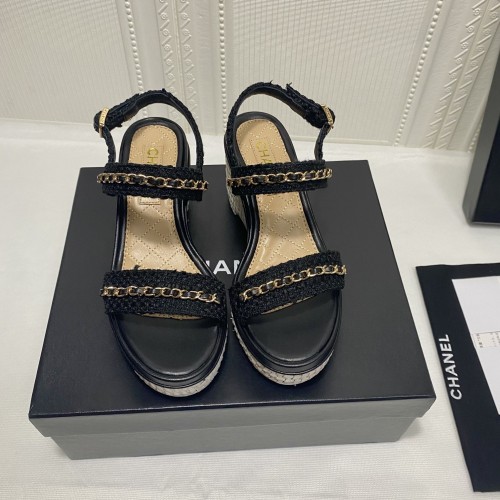 Chanel Womens Shoes Fashion Pumps Wedge Sandals