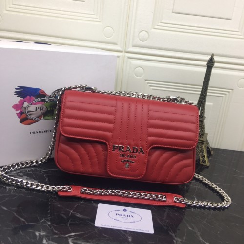 Prada Womens Bags Shoulder Messenger Bags Luxury Brand Leather Prada Diagramme Bag 1BH083_2D91_F0YGF_V_IOI with Original Box