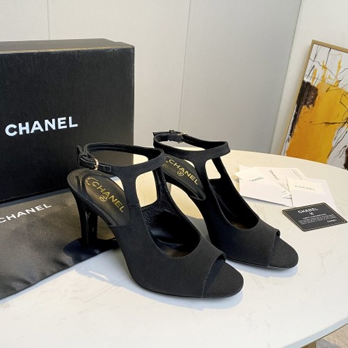 Chanel Womens Shoes Sandals Grosgrain Black G37391 X05912 94305