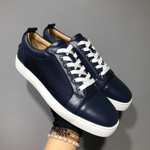 Christian Louboutin Mens Shoes Luxury Brand Red Bottom Design Louis Junior Spikes Flat with Original Box CL sneakers