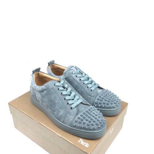 Christian Louboutin Mens Shoes Luxury Brand Red Bottom Design Louis Junior Spikes Flat with Original Box CL sneakers