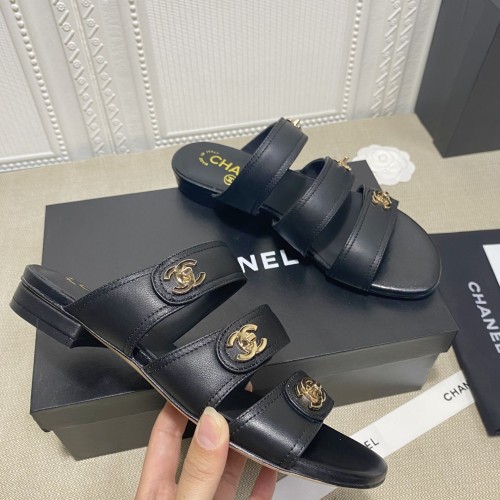 Chanel Womens Shoes Flat Mules
