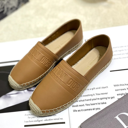Dior Women Shoes Luxury Brand Design Dior Espadrille Nude Mesh Embroidery Womens Shoes with Original Box