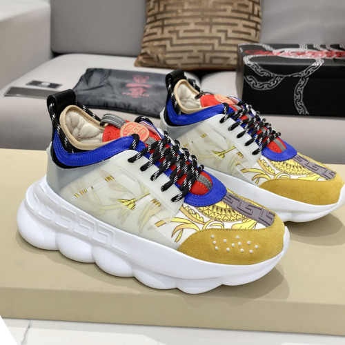 Versace Men Shoes Fashion Sneakers Luxury Brand with Original Box Top Quality Breathable Mens Sneakers Chain Reaction Multi-Color Rubber Suede