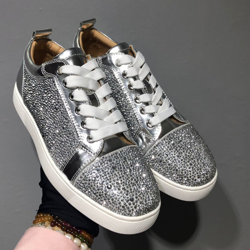 Christian Louboutin Mens Shoes Luxury Brand Red Bottom Design Louis Junior Spikes Flat with Original Box CL sneakers