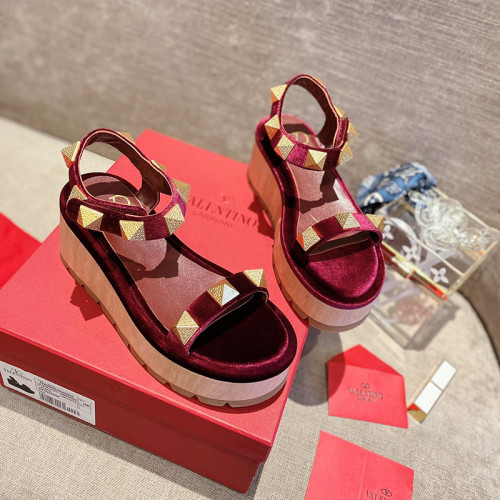 Valentino Womens Shoes ROCKSTUD WEDGE SANDAL 7.5cm