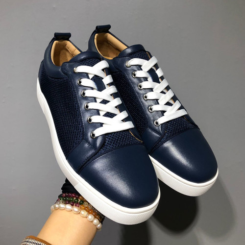 Christian Louboutin Mens Shoes Luxury Brand Red Bottom Design Louis Junior Spikes Flat with Original Box CL sneakers