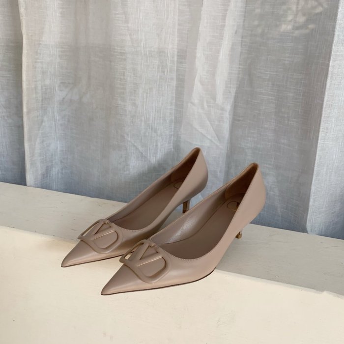 Valentino Women Shoes Mule Flip Flop Sandals VLOGO SIGNATURE CALFSKIN PUMP 45MM / 1.8 IN. with Original Box