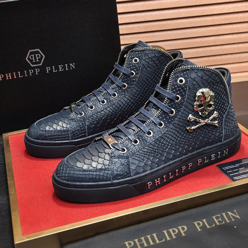 Philipp Plein Men Shoes Sneakers High Top Sneaker Fashion Design Luxury Brand Ankle Boots with Original Box