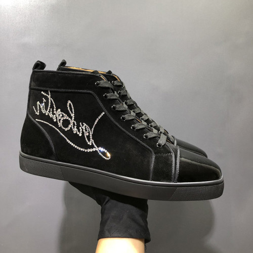 Christian Louboutin Mens Shoes Luxury Brand Red Bottom Design Louis Junior Spikes Flat with Original Box CL sneakers