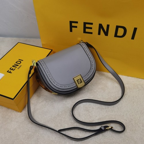 Fendi Womens Bag Crossbody Bag Moonlight Gray Leather Bag 8BT346ABVLF1BZC