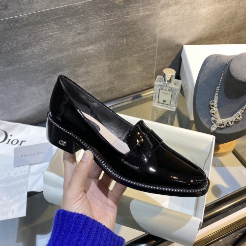 Dior Womens Shoes Leather Loafers Derby Shoes