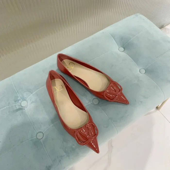 Valentino Women Shoes Mule Flip Flop Sandals VLOGO SIGNATURE CALFSKIN PUMP Flat Luxury Brand with Original Box