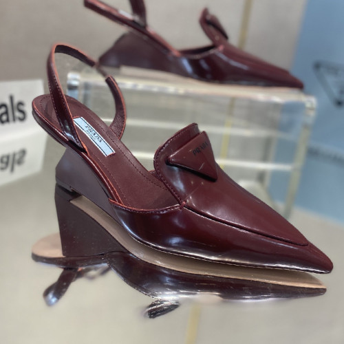 Prada Womens Shoes Slingback Pumps Luxury Brand Casual Shoes for Women with Original Box