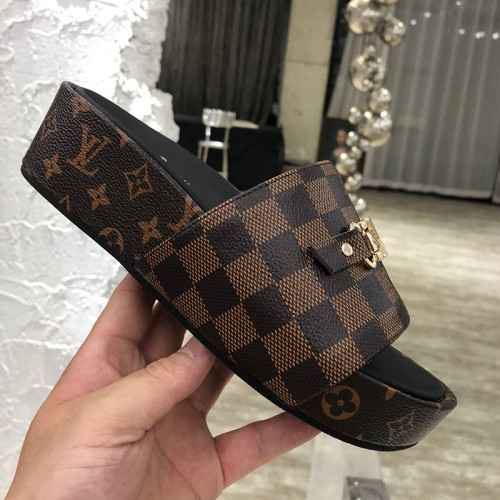 Louis Vuitton Womens Shoes Sandals Slippers Luxury Brand Louis Vuitton JUMBO FLATFORM MULE with Original Box 1A9QYY
