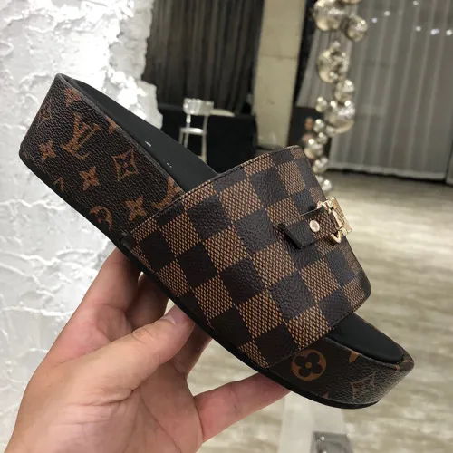 Louis Vuitton Womens Shoes Sandals Slippers Luxury Brand Louis Vuitton JUMBO FLATFORM MULE with Original Box 1A9QYY