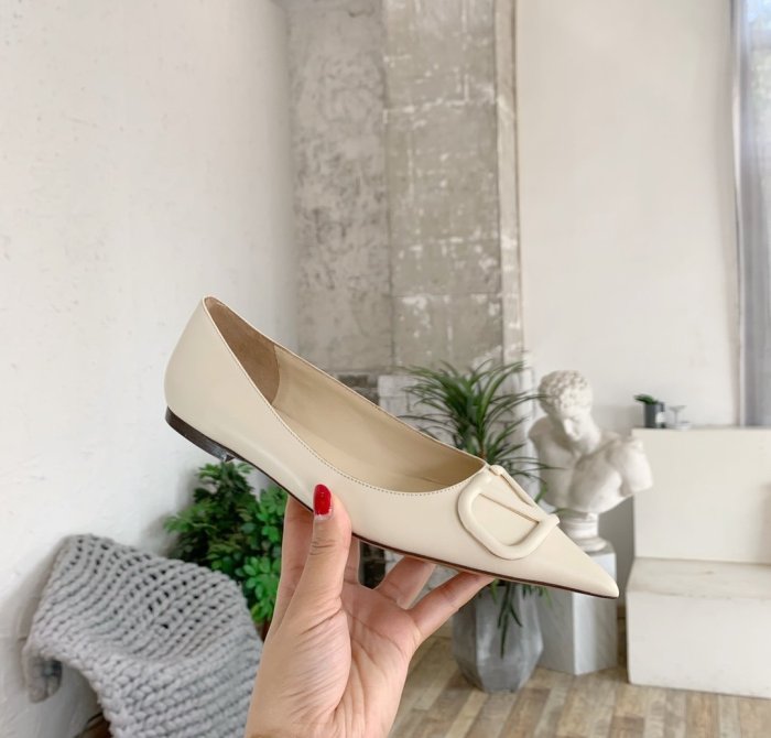 Valentino Women Shoes Mule Flip Flop Sandals VLOGO SIGNATURE CALFSKIN PUMP FLAT with Original Box Luxury Brand