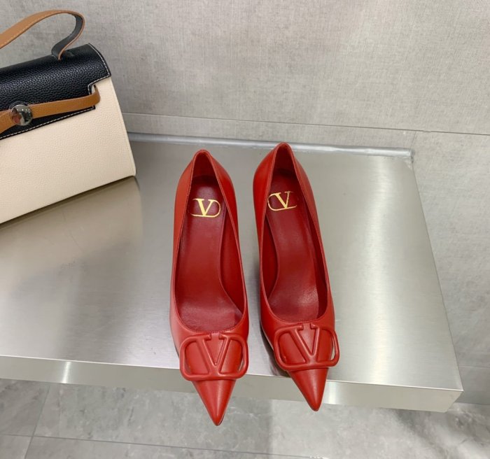 Valentino Women Shoes Mule Flip Flop Sandals VLOGO SIGNATURE CALFSKIN PUMP 80MM Luxury Brand with Original Box