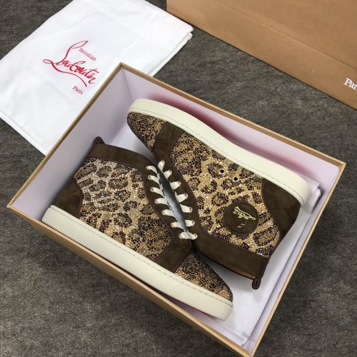 Christian Louboutin Mens Shoes Luxury Brand Red Bottom Design Louis Junior Spikes Flat with Original Box CL sneakers