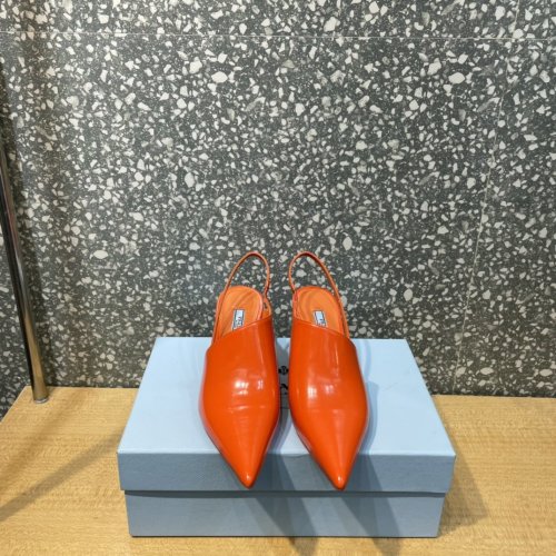 Prada Womens Shoes Slingback Pumps Luxury Brand Casual Shoes for Women with Original Box