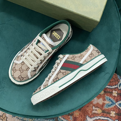 Gucci Womens Shoes Sneakers Luxury Brand Women's Gucci Tennis 1977 sneaker ‎663257 2UX10 9070 with Original Box