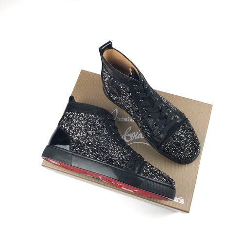 Christian Louboutin Mens Shoes Luxury Brand Red Bottom Design Louis Junior Spikes Flat with Original Box CL sneakers