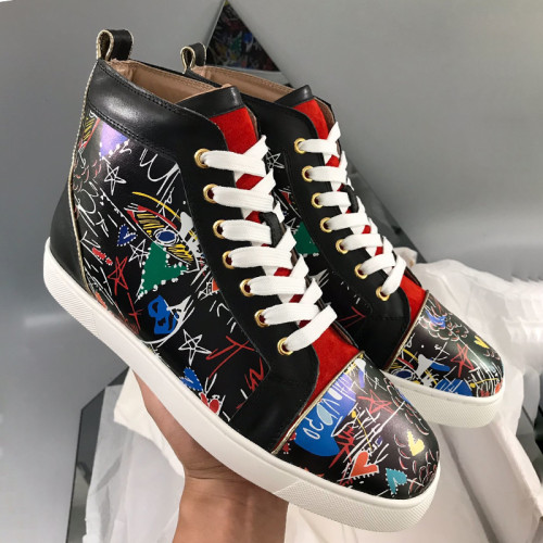 Christian Louboutin Mens Shoes Luxury Brand Red Bottom Design Louis Junior Spikes Flat with Original Box CL sneakers