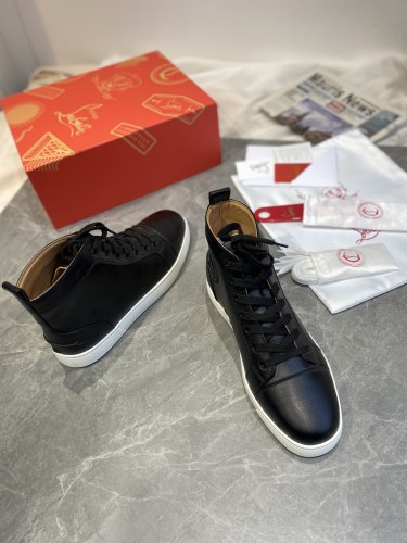 Christian Louboutin Mens Shoes Luxury Brand Red Bottom Design Louis Junior Spikes Flat with Original Box CL sneakers