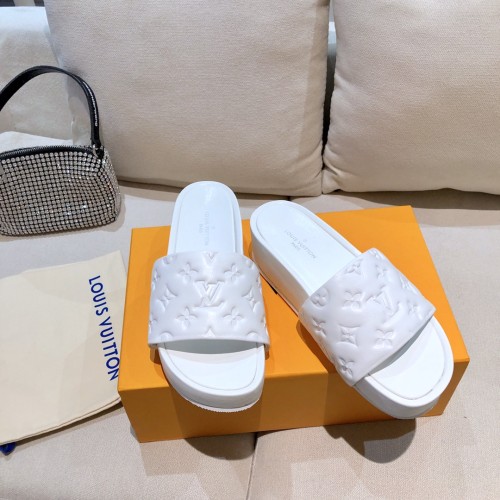 Louis Vuitton Womens Shoes Sandals Slippers Luxury Brand Louis Vuitton JUMBO FLATFORM MULE with Original Box 1A9QYY