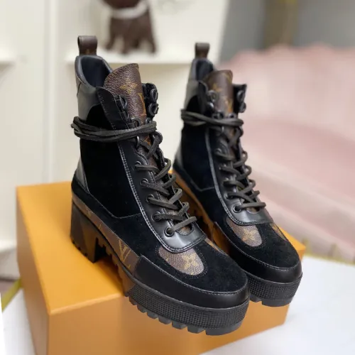 Louis Vuitton Women Shoes Boots Fashion Ankle Boots Luxury LAUREATE DESERT BOOT with Original Box 1A524C