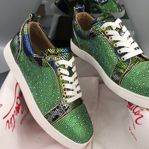 Christian Louboutin Mens Shoes Luxury Brand Red Bottom Design Louis Junior Spikes Flat with Original Box CL sneakers