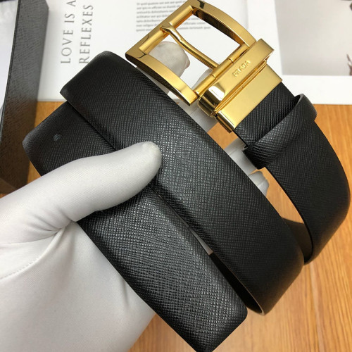 Prada Mens Belts Leather Design Luxury Brand Style Belts for Men with Original Box, Dust Bag and Receipt
