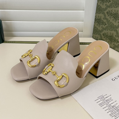 Gucci Womens Shoes Sandals Casual Design Luxury Brand Classic Leather Women's slide sandal with Horsebit with Original Box