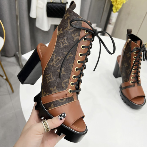 Louis Vuitton Womens Shoes Ankle Boots Leather Design Luxury Brand Summer Fashion Sandals PASSENGER SILHOUETTE BOOT with Original Box