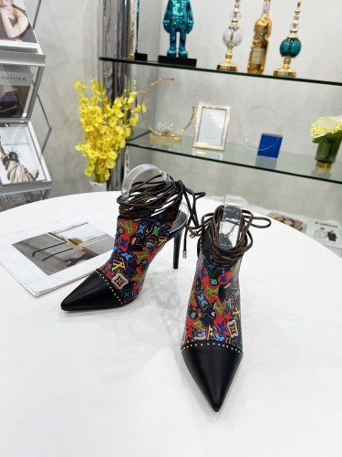 Louis Vuitton Womens Shoes Pumps Sandals Slippers Leather Design Luxury Brand Summer Fashion Sandals with Original Box 9.5cm Heel