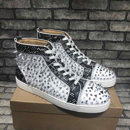 Christian Louboutin Mens Shoes Luxury Brand Red Bottom Design Louis Junior Spikes Flat with Original Box CL sneakers