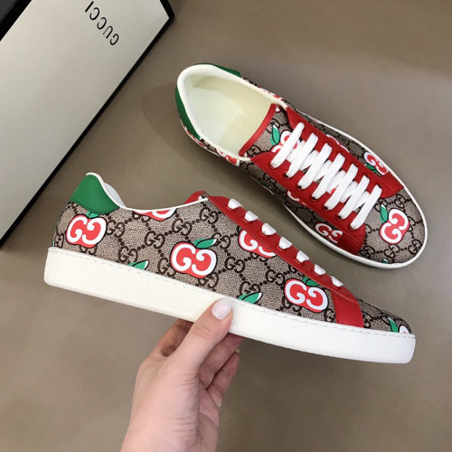 Gucci Women Shoes Sneakers Luxury Brand Women's Ace sneaker with GG apple print 627860 2BQ10 8480