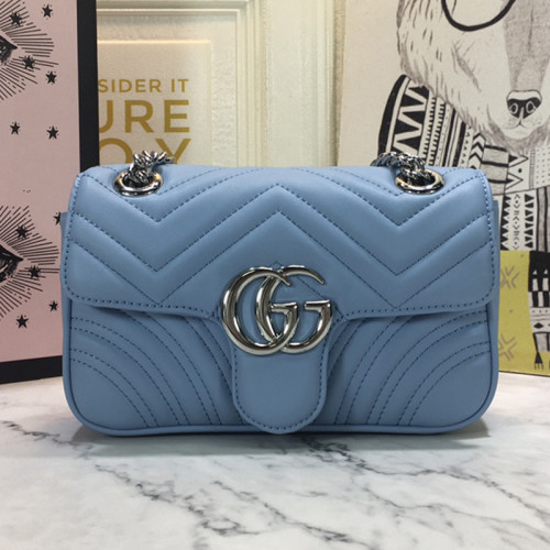 Gucci Womens Bags Shoulder Messenger Bag Luxury Brand Gucci GG Marmont matelassé mini bag with Original Box 446744 UM8AN 1711