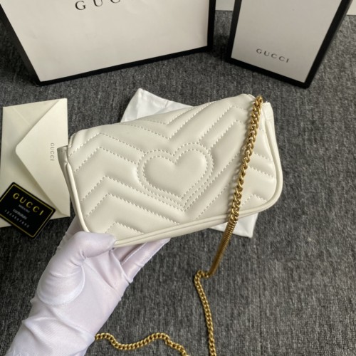 Gucci Womens Bags Shoulder Messenger Bag Luxury Brand GG Marmont matelassé leather super mini bag with Original Box